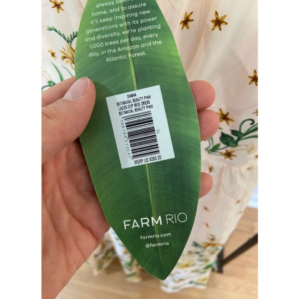 Farm Rio Botanical Beauty Laces Cup Midi Dress size XL - Picture 6 of 10